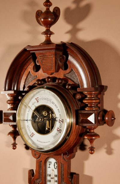 Very stylish Dutch William III Style Mahogany Barometer Thermometer Circa 1900. Antique Barometers 6