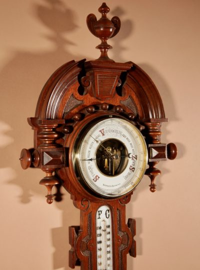 Very stylish Dutch William III Style Mahogany Barometer Thermometer Circa 1900. Antique Barometers 7