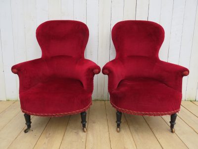 Pair Of Antique French Napoleon III Armchairs armchairs Antique Chairs 4