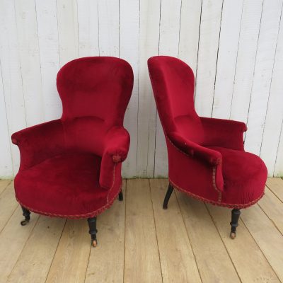 Pair Of Antique French Napoleon III Armchairs armchairs Antique Chairs 3