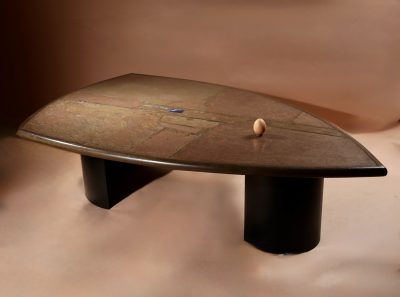 Brutalist Very Rare Shaped Signed And Dated Paul Kingma Coffee Table, 1995. brutalist Antique Furniture 4