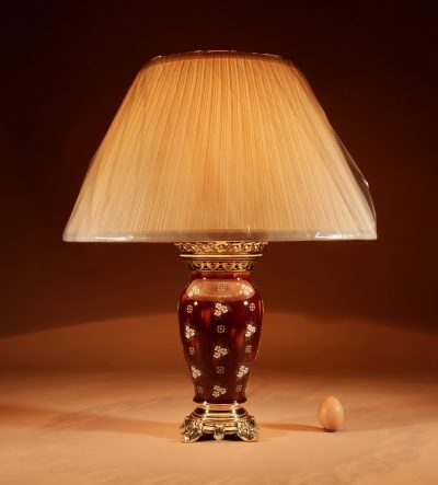 A French Ceramic And Brass Table Lamp.  Table Lamp Antique Lighting 3