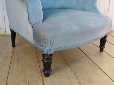 Antique French Napoleon III Scroll Top Armchair - Image 4