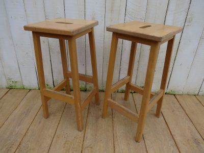 Tall Pair Of Vintage Bar Stools Antique Stools 8