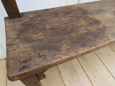 Antique French Oak Hall Bench - Image 8