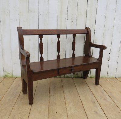 Antique French Oak Hall Bench Antique Benches 3