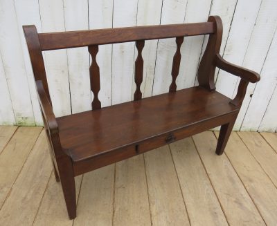 Antique French Oak Hall Bench Antique Benches 10