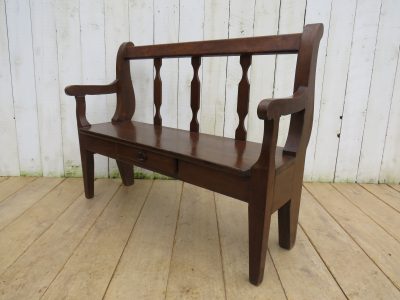 Antique French Oak Hall Bench Antique Benches 12