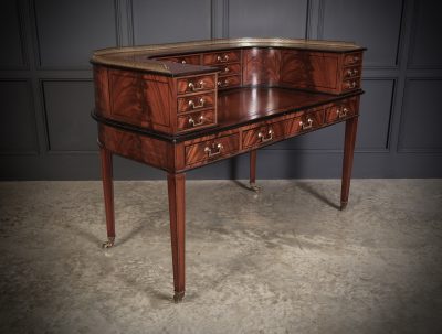 Magnificent Inlaid Mahogany Carlton House Writing Desk Antique desk Antique Desks 5