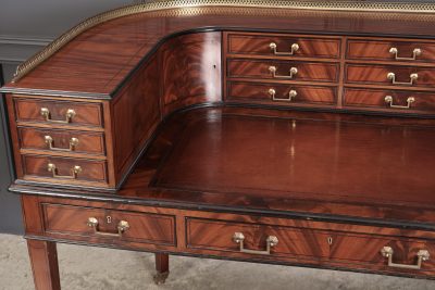 Magnificent Inlaid Mahogany Carlton House Writing Desk Antique desk Antique Desks 16