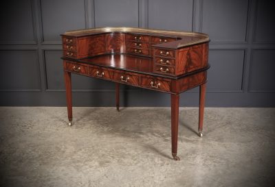 Magnificent Inlaid Mahogany Carlton House Writing Desk Antique desk Antique Desks 17