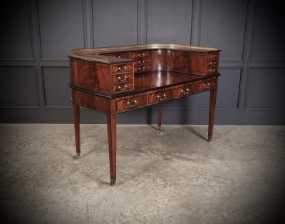 Magnificent Inlaid Mahogany Carlton House Writing Desk Antique desk Antique Desks 7