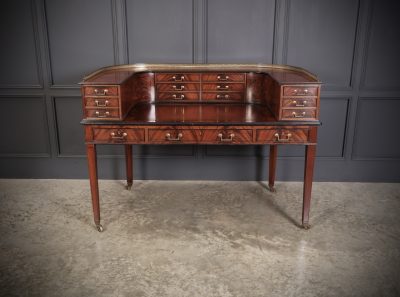 Magnificent Inlaid Mahogany Carlton House Writing Desk Antique desk Antique Desks 8