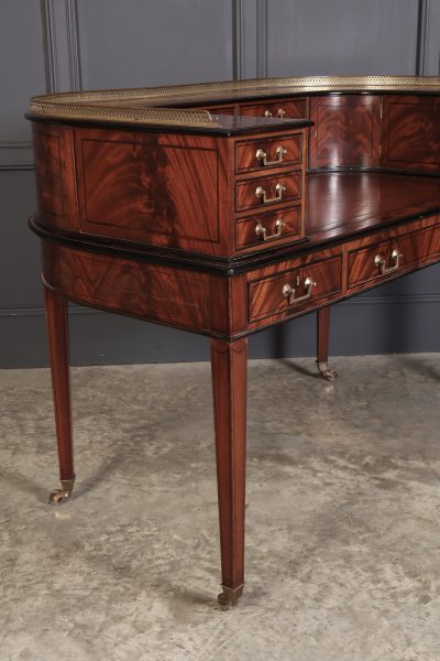 Magnificent Inlaid Mahogany Carlton House Writing Desk Antique desk Antique Desks 4