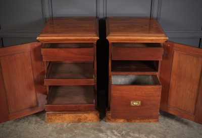 Large Pair of Figured Walnut Pedestal Cabinets Antique Cabinet Antique Cabinets 8