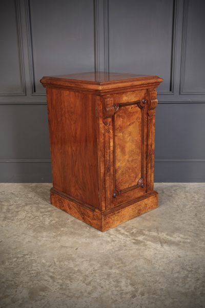 Large Pair of Figured Walnut Pedestal Cabinets Antique Cabinet Antique Cabinets 9