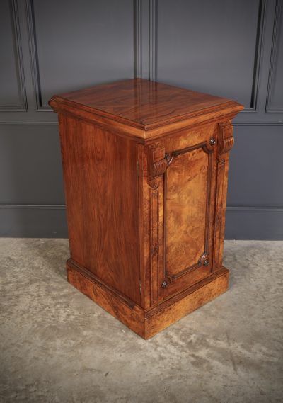 Large Pair of Figured Walnut Pedestal Cabinets Antique Cabinet Antique Cabinets 10