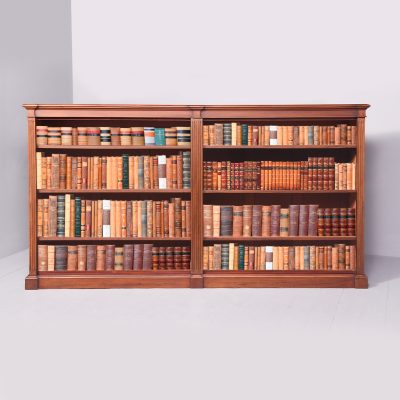 Large Mahogany Open Bookcase Antique Bookcases 3