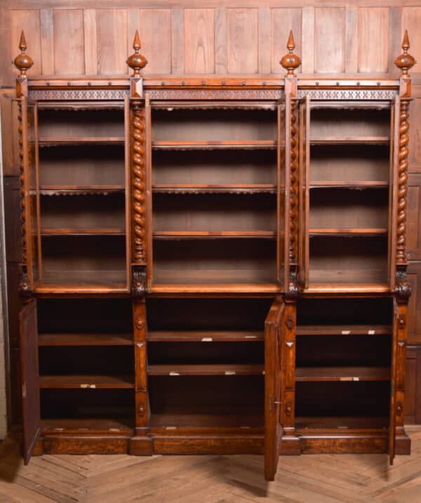 Victoria Oak Barley Twist Bookcase SAI2427 Antique Bookcases 45