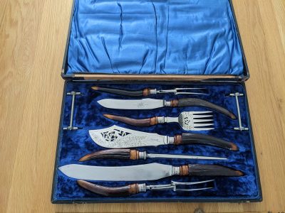 Sheffield Victorian carving knife set absolutely stunning Antique Knives 3