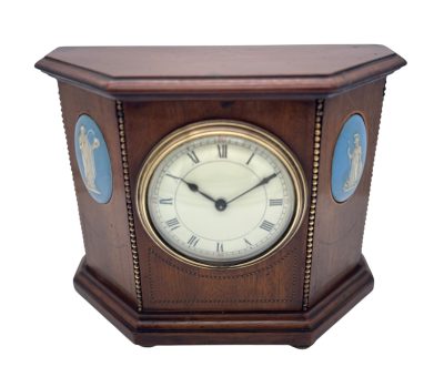 Fabulous Mahogany Case with Wedgwood porcelain 8 day Mantel clock Mantel Clock Antique Clocks 4