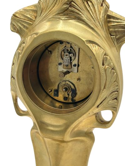 Stunning Antique W.M.F Influence Art nouveau Bronze Ormolu Figural Mantel  Clock ca1900 - Image 3