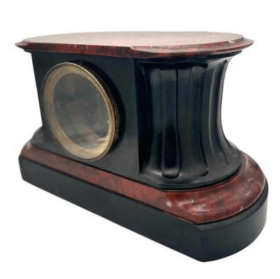 Stunning Rouge Marble & Slate 8 day Mantel clock – Ca 1870 Mantel Clock Antique Clocks 6