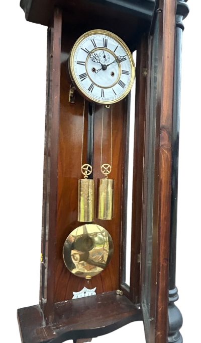 Fabulous Antique Victorian Twin Weight Vienna Regulator Walnut & Ebonized case vienna wall clock Antique Clocks 5