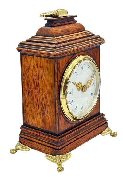 Wonderful Bracket clock shaped Miniature mantel clock – ca1905 Antique bracket clock Antique Clocks 5