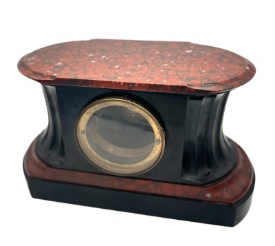 Stunning Rouge Marble & Slate 8 day Mantel clock – Ca 1870 Mantel Clock Antique Clocks 7