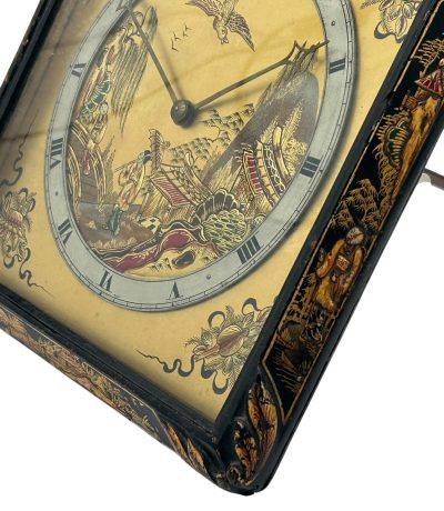 Beautiful Chinoiserie Decorated Strut Mantel Clock – ca 1910 French mantel clock Antique Clocks 7