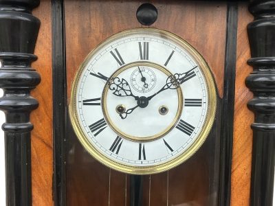 Fabulous Antique Victorian Twin Weight Vienna Regulator Walnut & Ebonized case vienna wall clock Antique Clocks 7