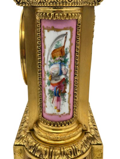 Outstanding Antique French Pink Sevres Ormolu Mantel Clock – ca1860 Sevres Antique Clocks 8