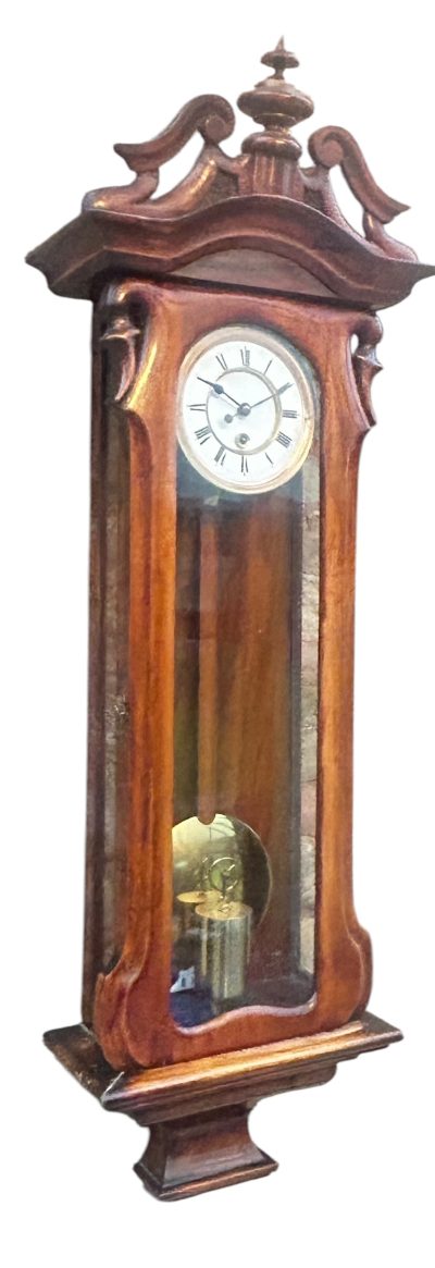 Fabulous Walnut Case Mini Vienna Regulator Wall clock – ca 1880 vienna wall clock Antique Clocks 10