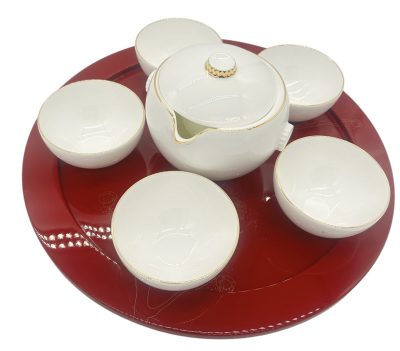 Vintage porcelain Cartier Tea set – Set of 5 – made in japan – new in box tea set Antique Collectibles 9