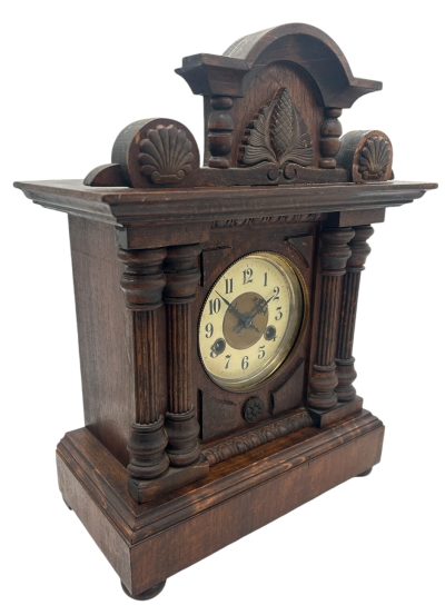 Fine German 8-Day Hand Carved Walnut Case Mantel Clock – ca 1890 Mantel Clock Antique Clocks 10