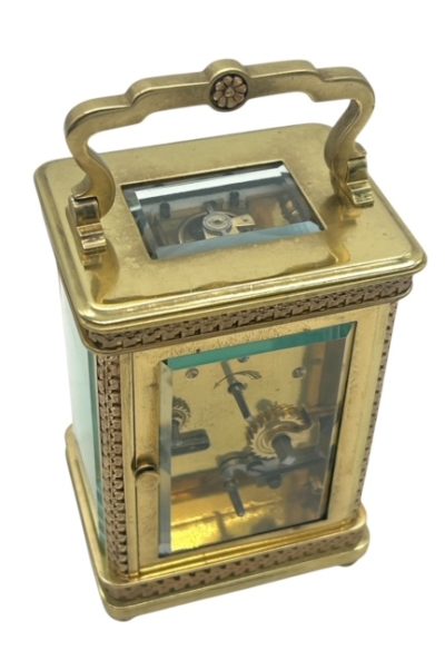 Superb Antique Ornate French 8 day Carriage clock with Alarm feature – ca 1890 carriage clock Antique Clocks 6