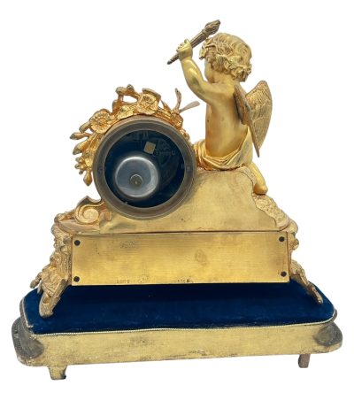 Exquisite Antique French Ormolu Cherub Figural Mantel sevres clock – ca 1860 - Image 7