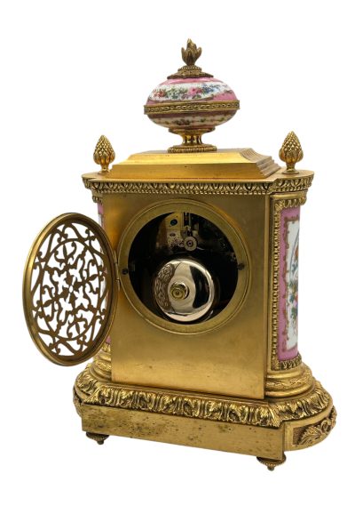 Outstanding Antique French Pink Sevres Ormolu Mantel Clock – ca1860 Sevres Antique Clocks 10