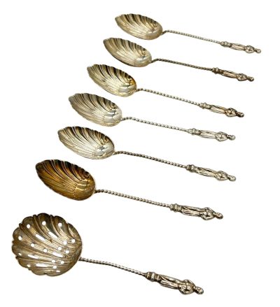 Vintage Silver Tea spoon set – Birmingham – ca 1980s Silver Spoon Set Antique Silver 4