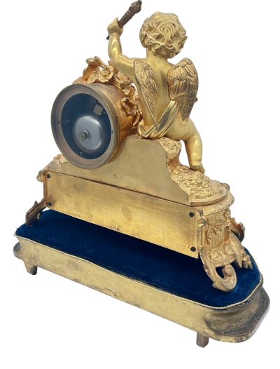 Exquisite Antique French Ormolu Cherub Figural Mantel sevres clock – ca 1860 - Image 8