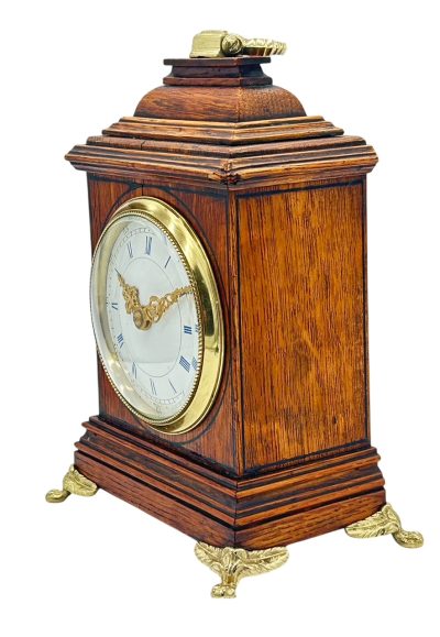 Wonderful Bracket clock shaped Miniature mantel clock – ca1905 Antique bracket clock Antique Clocks 10