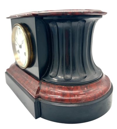 Stunning Rouge Marble & Slate 8 day Mantel clock – Ca 1870 Mantel Clock Antique Clocks 12