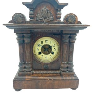 Fine German 8-Day Hand Carved Walnut Case Mantel Clock – ca 1890 Mantel Clock Antique Clocks