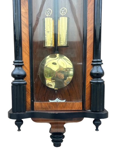 Fabulous Antique Victorian Twin Weight Vienna Regulator Walnut & Ebonized case vienna wall clock Antique Clocks 11