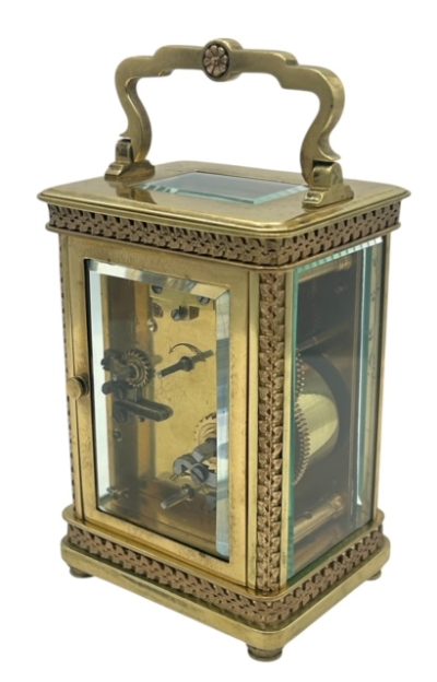 Superb Antique Ornate French 8 day Carriage clock with Alarm feature – ca 1890 carriage clock Antique Clocks 8