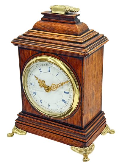 Wonderful Bracket clock shaped Miniature mantel clock – ca1905 Antique bracket clock Antique Clocks 11