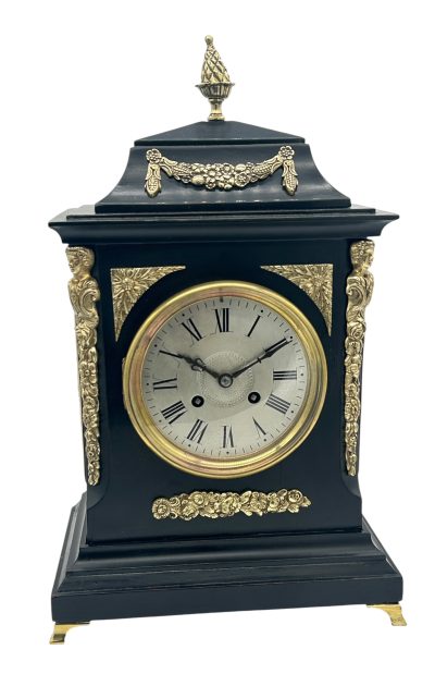 Fabulous Antique Ebonized Case Bracket Mantel clock – ca1890 French mantel clock Antique Clocks 13