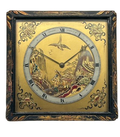 Beautiful Chinoiserie Decorated Strut Mantel Clock – ca 1910 French mantel clock Antique Clocks 13