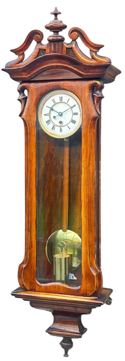 Fabulous Walnut Case Mini Vienna Regulator Wall clock – ca 1880 vienna wall clock Antique Clocks 15